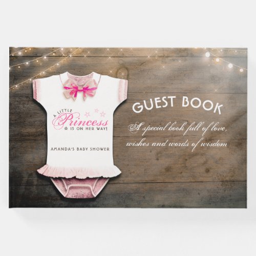 Little Princess Baby Shower Wishes and Wisdom Guest Book