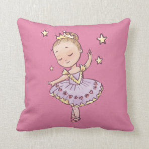 Little Princess Ballerina Throw Pillow