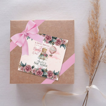 Little Princess Bear Bearly Wait Girl Baby Shower Favor Tags by holidayhearts at Zazzle