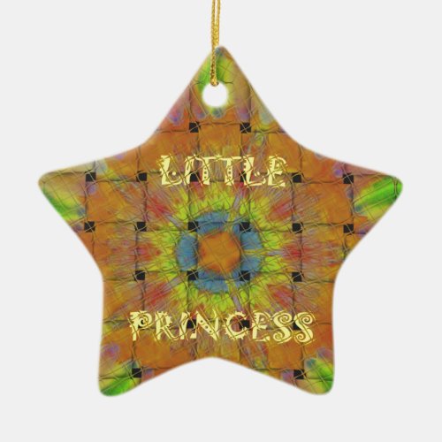 Little Princess Beautiful  colors Design Ceramic Ornament