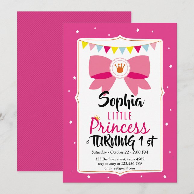 little princess  birthday card (Front/Back)