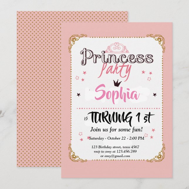 little princess  birthday card (Front/Back)
