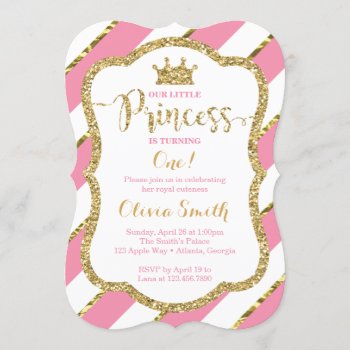 Little Princess Birthday Invitation In Pink & Gold by DeReimerDeSign at Zazzle