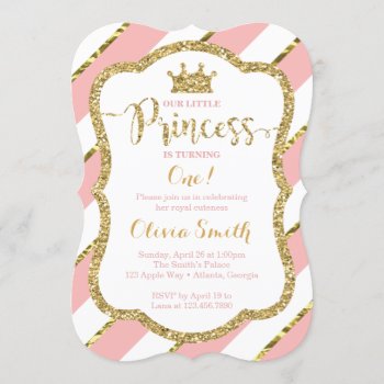 Little Princess Birthday Invitation In Pink & Gold by DeReimerDeSign at Zazzle