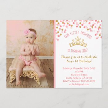 Little Princess Birthday Invitation- Pink And Gold Invitation by Pixabelle at Zazzle