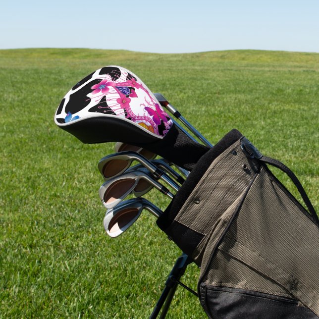 Little Princess black & white lovely Butterflies   Golf Head Cover (In Situ)