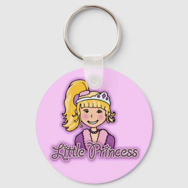 Little Princess blonde hair lilac keychain (Front)