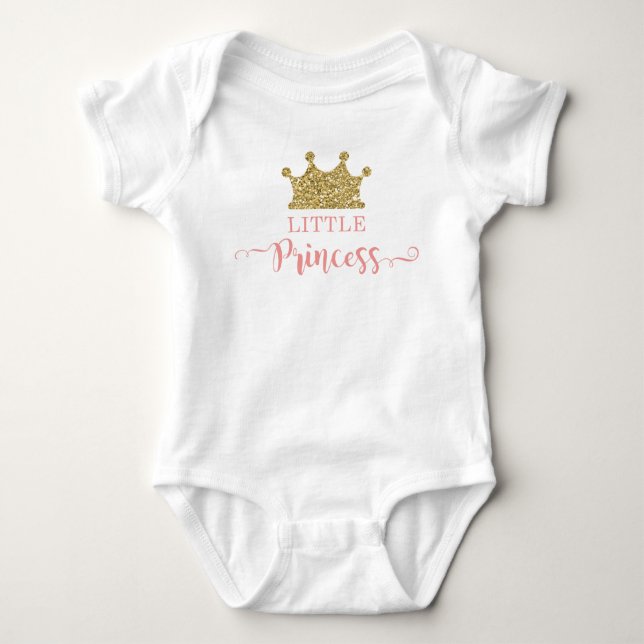 Little Princess Bodysuit in Pink and Gold (Front)