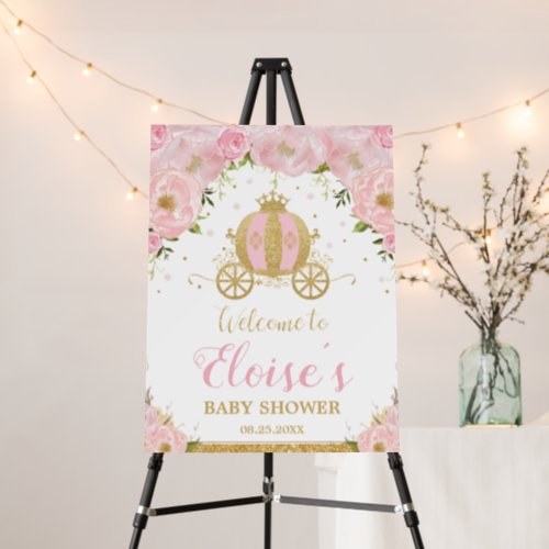 Little Princess Carriage Blush Pink Floral Welcome Foam Board