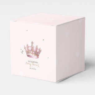 Little Princess Crown Pearls Dots Baby Shower Favor Boxes