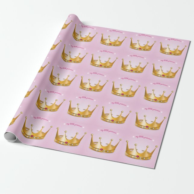 Little Princess Crown Wrapping Paper (Unrolled)