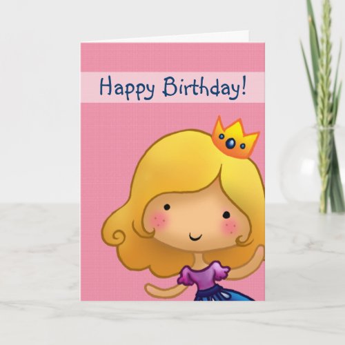 little princess customisable birthday card