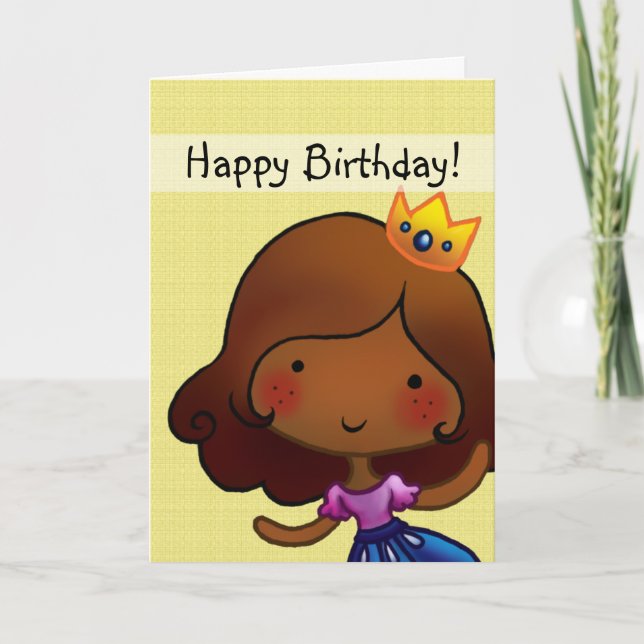 little princess customizable birthday card (Front)