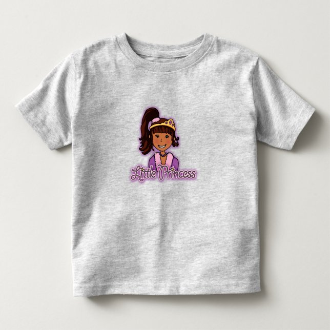 Little Princess dark hair girl pink top (Front)