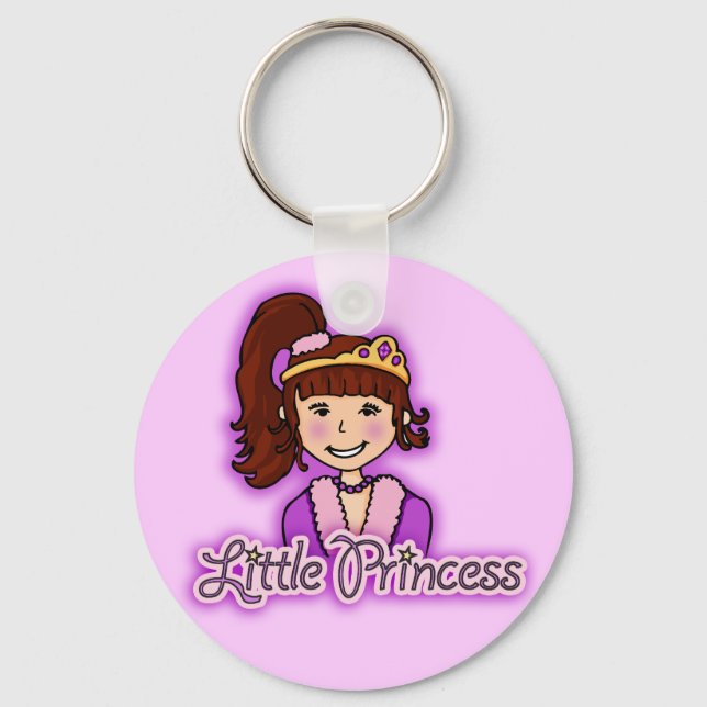 "Little Princess" dark hair lilac keychain (Front)
