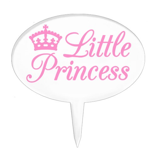 Little princess design with pink crown for baby cake topper