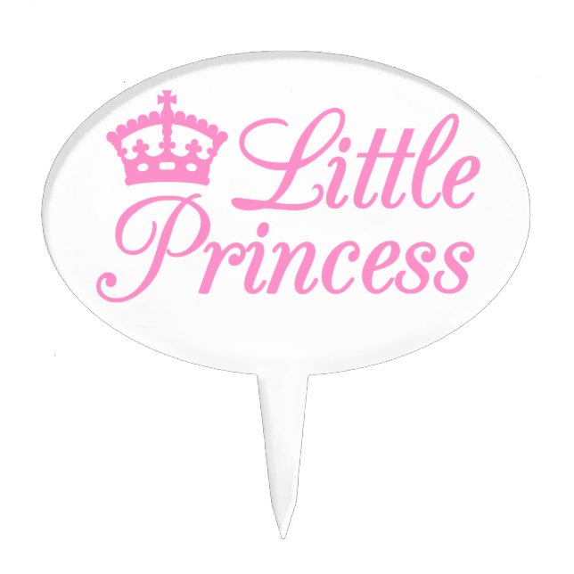 Little princess, design with pink crown for baby cake topper (Front)