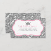 Little Princess Diaper Raffle Ticket, Faux Glitter Enclosure Card (Front/Back)