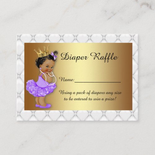 Little Princess Diaper Raffle Tickets balerina 3 Enclosure Card