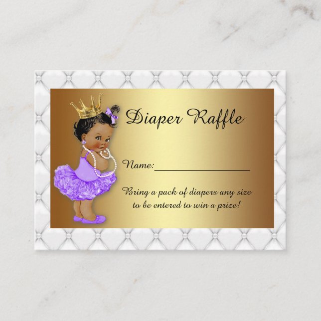 Little Princess Diaper Raffle Tickets, balerina 3 Enclosure Card (Front)