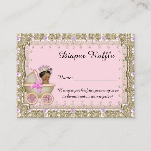 Little Princess Diaper Raffle Tickets carriage Enclosure Card