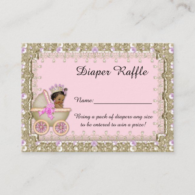 Little Princess Diaper Raffle Tickets, carriage Enclosure Card (Front)