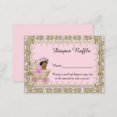Little Princess Diaper Raffle Tickets, carriage Enclosure Card (Front/Back)