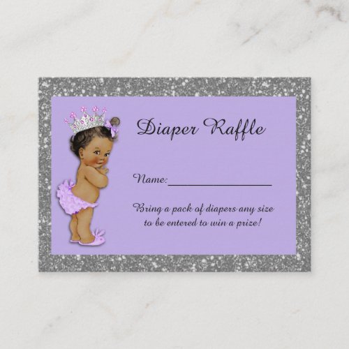 Little Princess Diaper Raffle Tickets Etnic 3 Enclosure Card