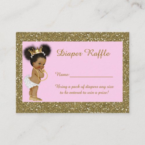 Little Princess Diaper Raffle Tickets Etnic Enclosure Card