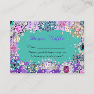 Little Princess Diaper Raffle Tickets, jewelry Enclosure Card