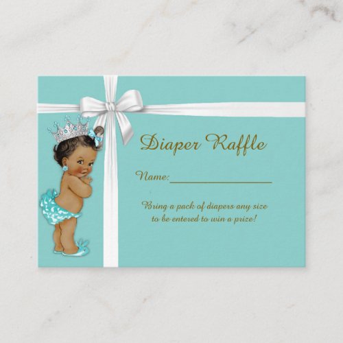 Little Princess Diaper Raffle Tickets mint Enclosure Card