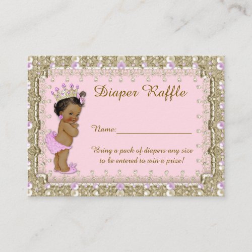 Little Princess Diaper Raffle Tickets pink Enclosure Card