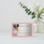 Little Princess Diaper Raffle Tickets, pink silver Enclosure Card (Standing Front)