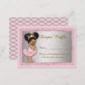 Little Princess Diaper Raffle Tickets, pink silver Enclosure Card (Front/Back)