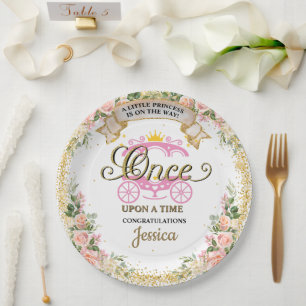Little Princess Fairy Tale Carriage Baby Girl Paper Plates
