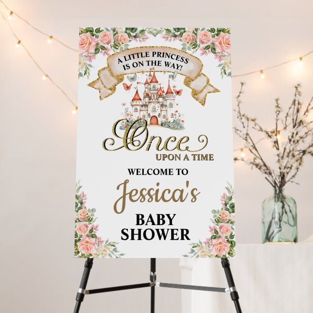 Little Princess Fairy Tale Castle Girl Baby Shower Foam Board (In Situ (Stand))