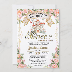 Little Princess Fairy Tale Castle Girl Baby Shower Invitation