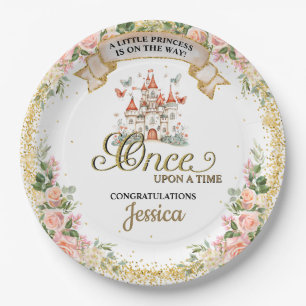 Little Princess Fairy Tale Castle Girl Baby Shower Paper Plates