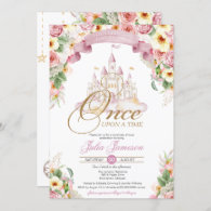 Little Princess Fairytale Castle Girl Baby Shower Invitation