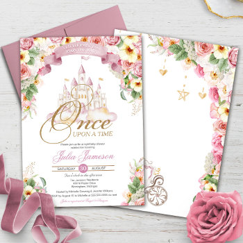 Little Princess Fairytale Castle Girl Baby Shower Invitation by PrettyInviting at Zazzle