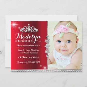 Little Princess First Birthday Invitation by ExclusiveZazzle at Zazzle