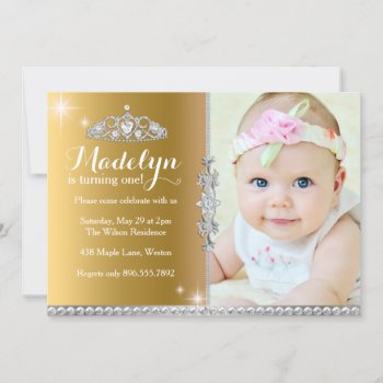 Little Princess First Birthday Invitation by ExclusiveZazzle at Zazzle