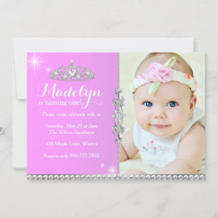 Little Princess First Birthday Invitation