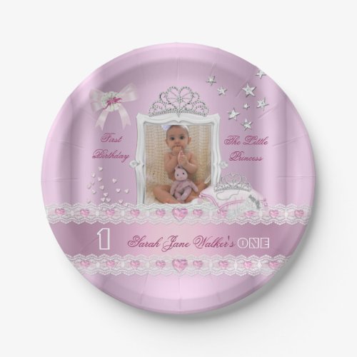 Little Princess First Birthday Party Photo Plate