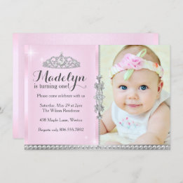 Little Princess First Birthday Pink Invitation