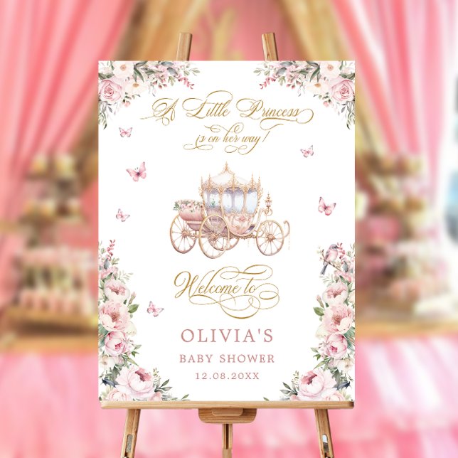 Little Princess Floral Baby Baby Shower Welcome Foam Board (Creator Uploaded)
