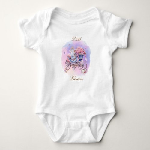 Little princess flowers horse carriage slipper baby bodysuit