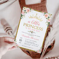 Baby fashion girl princess shower invitations