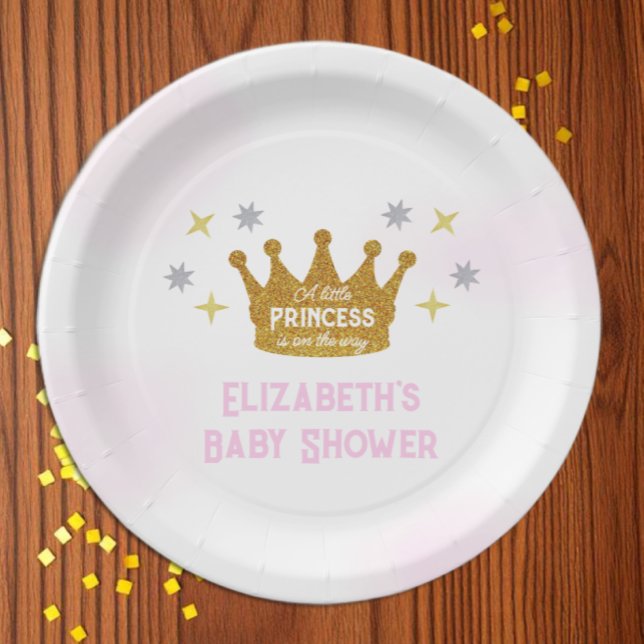 Little Princess Girl Baby Shower Paper Plates (Creator Uploaded)