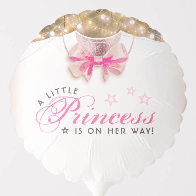 Little Princess | Girl Baby Shower Rustic Pink Balloon (Front)